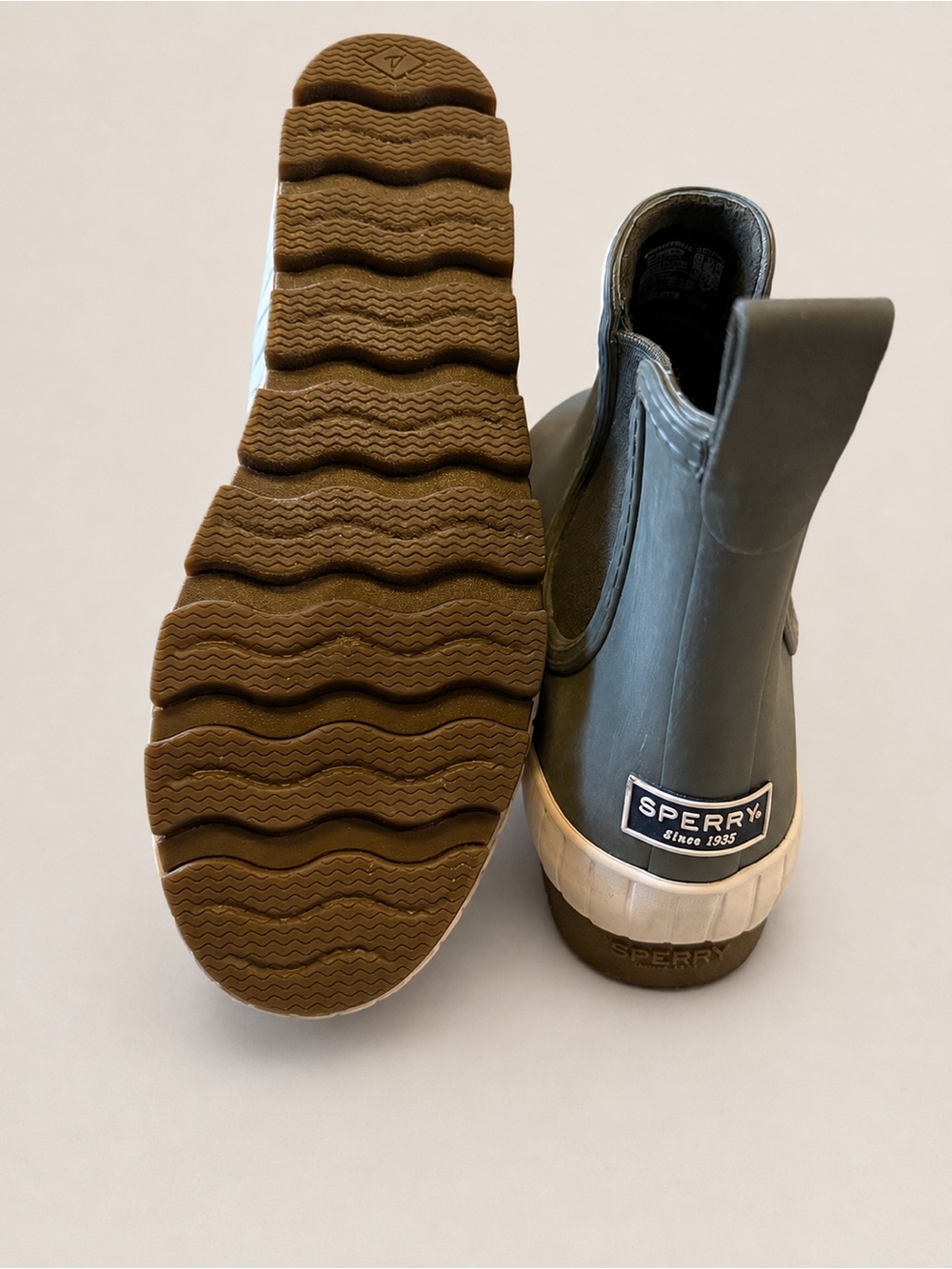 Sperry Torrent Chelsea Rain Boots Olive Green Women’s 7.5 Waterproof - Picture 4 of 7